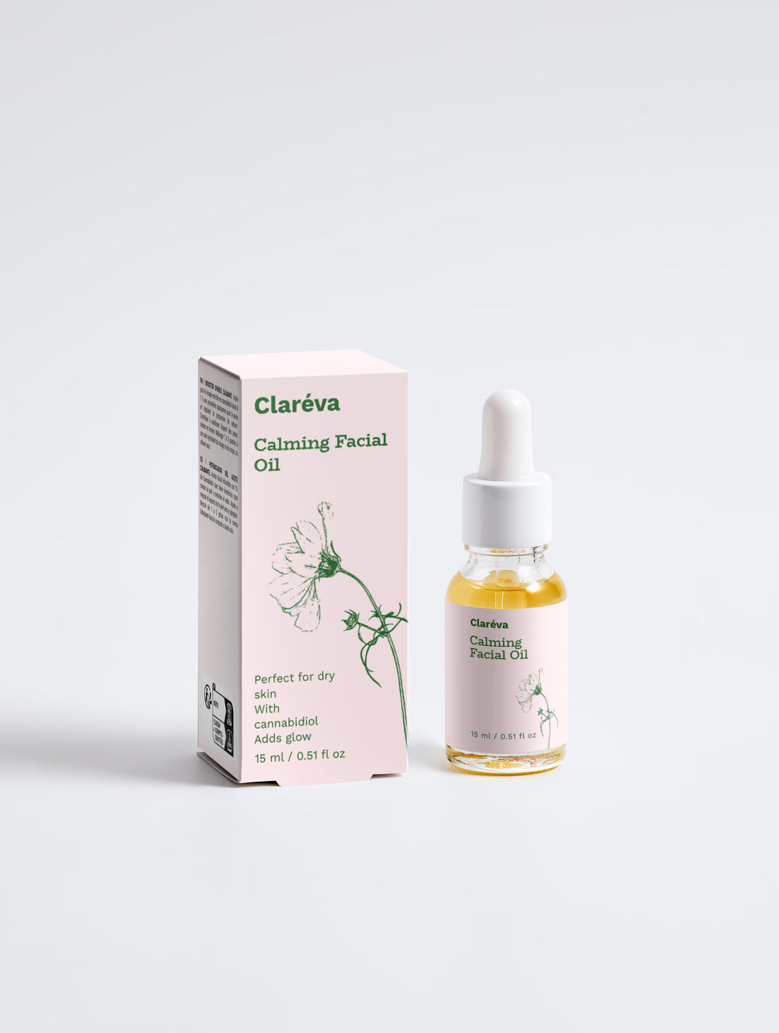 Calming Facial Oil 1% CBD 15ml, Organic Hemp – Facial Oil by Claréva