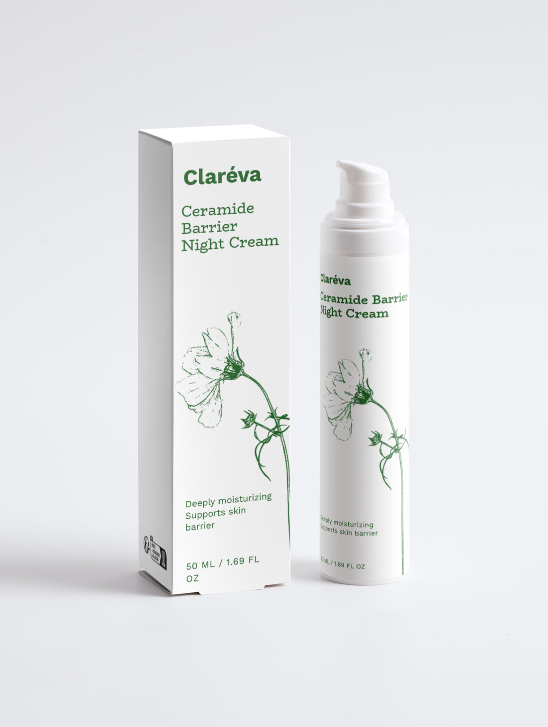 Ceramide Night Cream, Ecocert Natural – Moisturiser by Claréva